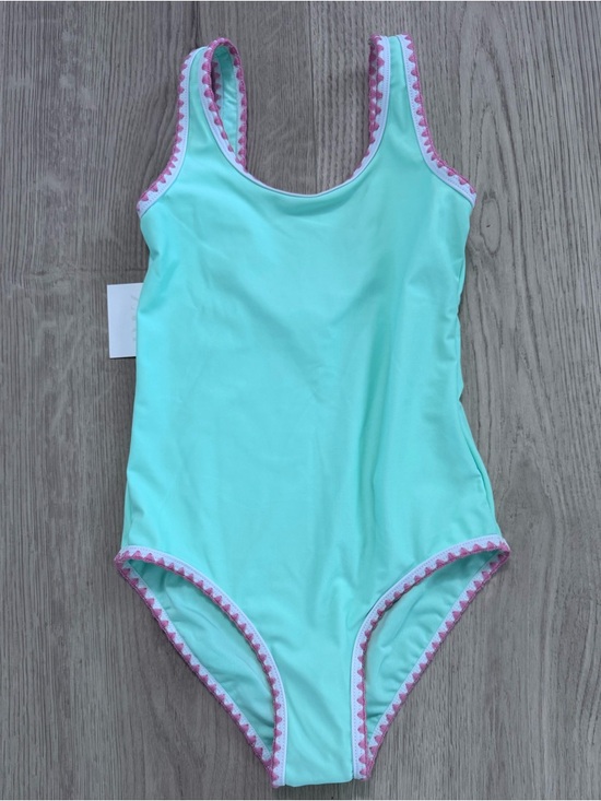 Zara Other - Zara Girls Mint Green One-Piece Swimsuit with Pink & Purple Trim
